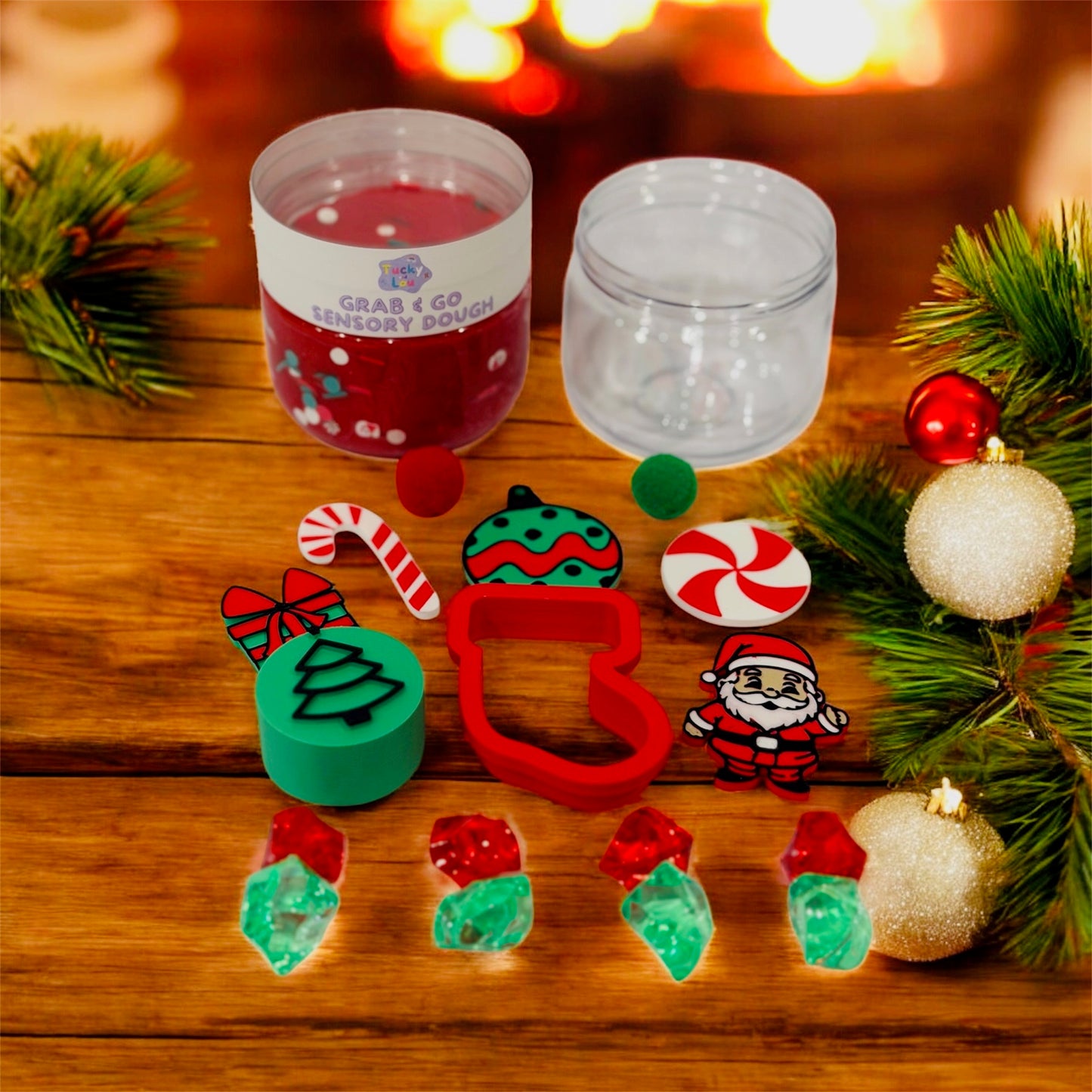 The Christmas Grab & Go Playdough Jar