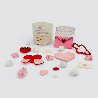 💘 The Be Mine Valentine’s Grab & Go Playdough Jar - White