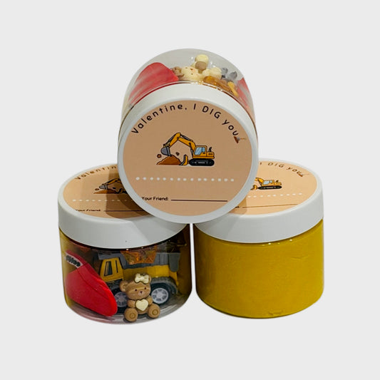 🚜 Valentine’s Day Class Favor – The Valentine, I Dig You Playdough Jar (Minimum Quantity 10)