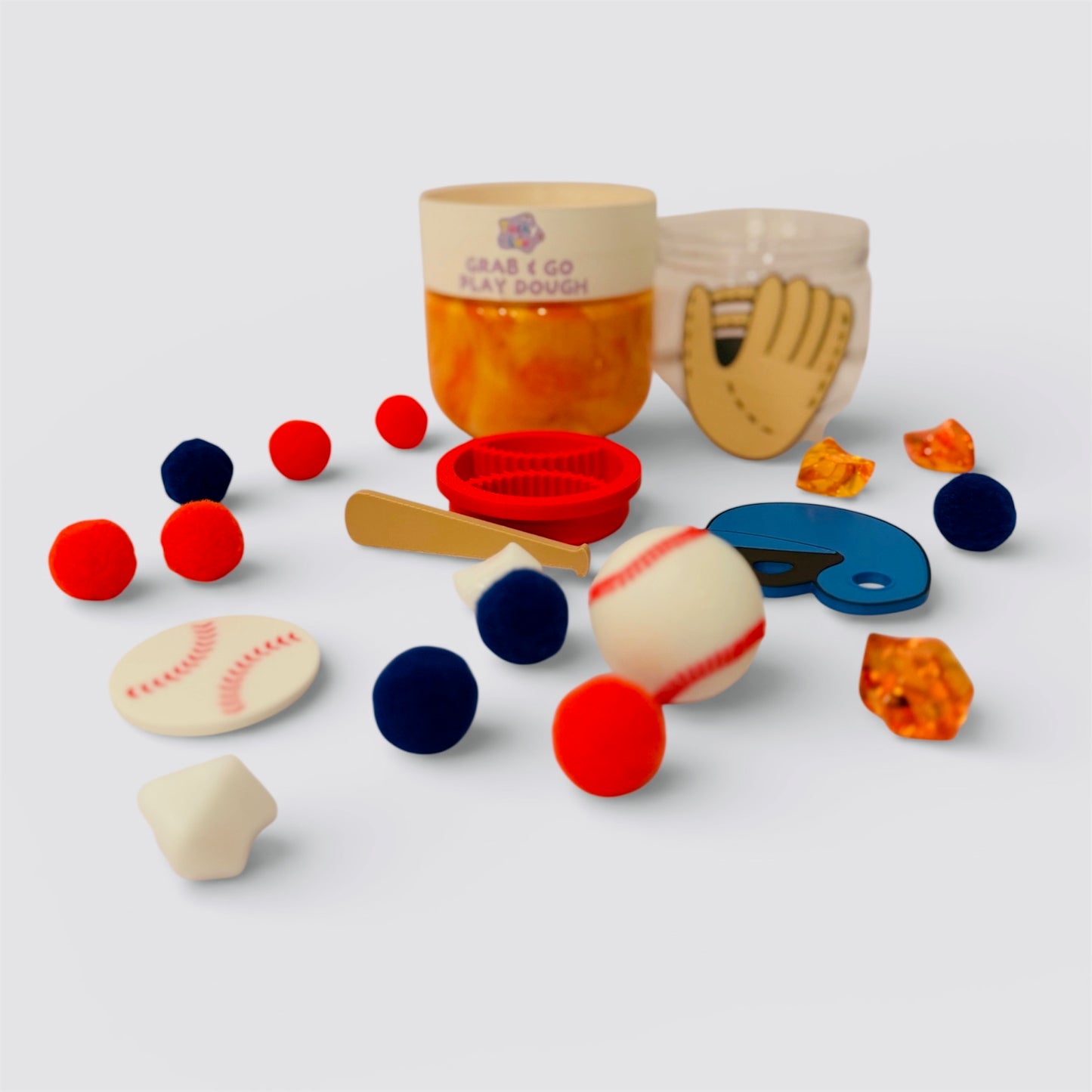 The Queens Sluggers, Baseball Grab & Go Playdough Jar