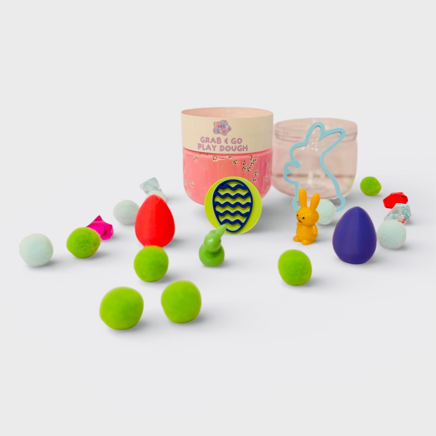 The Easter Bunny Hop, Grab & Go Playdough Jar (Pink)