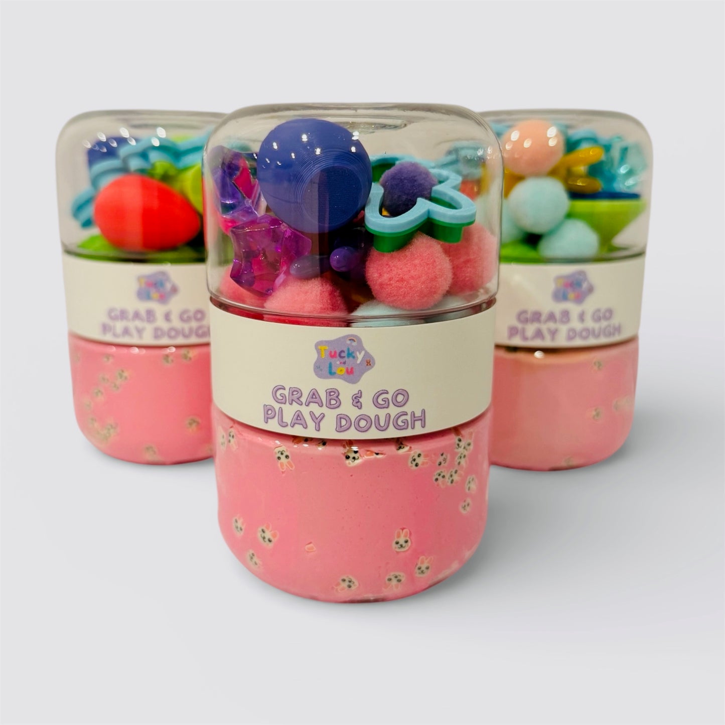 The Easter Bunny Hop, Grab & Go Playdough Jar (Pink)