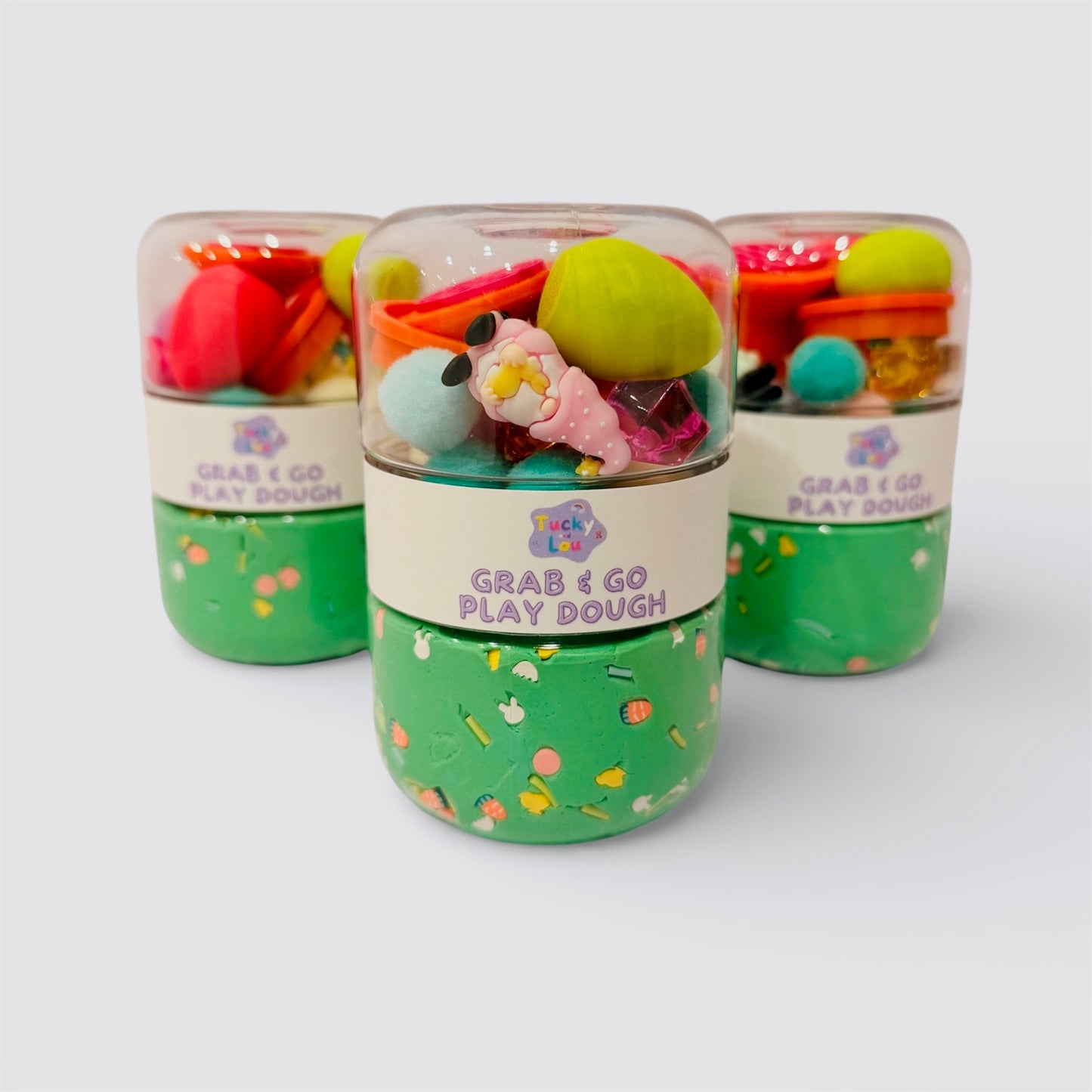The Easter Bunny Hop, Grab & Go Playdough Jar (Green)